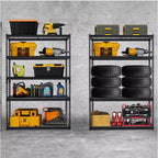 Étagère de garage de 48 pouces, capacité de 2500 livres, unité de rayonnage robuste pour garage, étagères de rangement métalliques réglables, étagère utilitaire industrielle à 5 niveaux