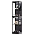 AMERLIFE Display Cabinet with Glass Doors, RGB Lights, 4-Tier Storage, Adjustable Shelves, MDF & Tempered Glass, Black