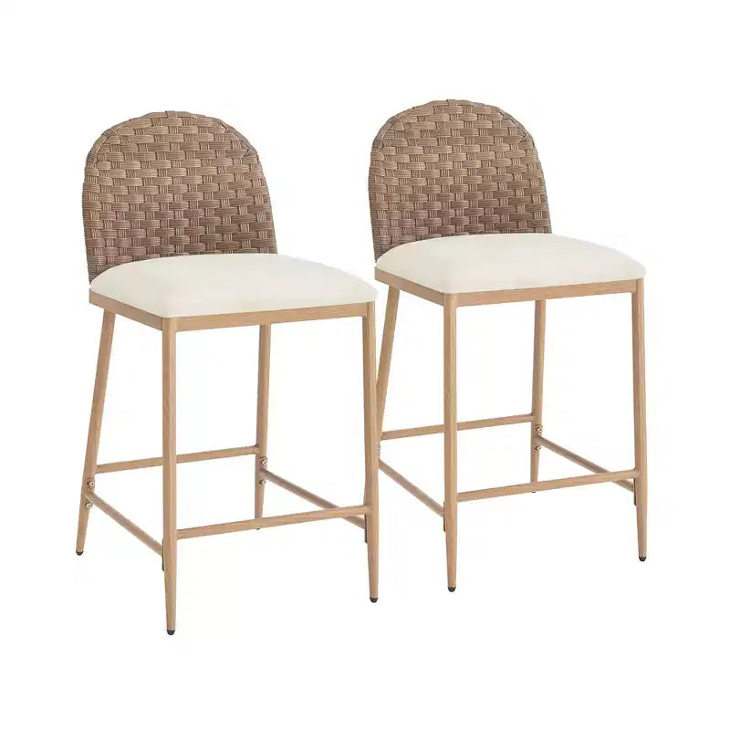 Tabourets de bar Christopher Knight Home Cedricon 25 rembourrés en rotin style ferme (lot de 2)