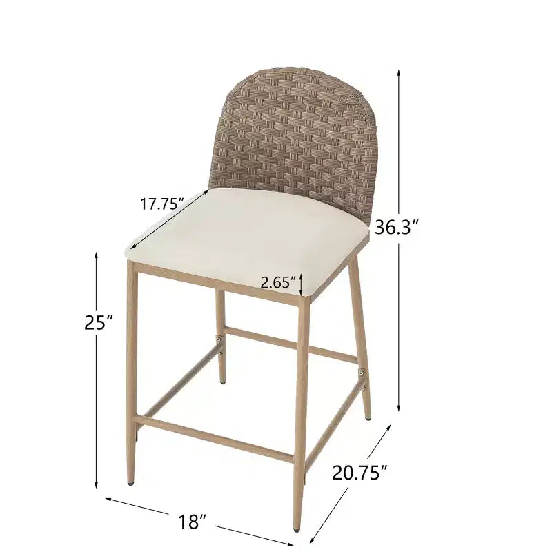 Tabourets de bar Christopher Knight Home Cedricon 25 rembourrés en rotin style ferme (lot de 2)