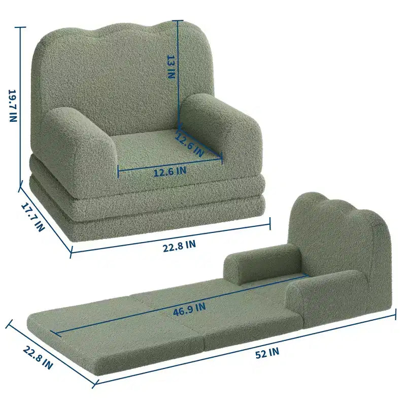 Fauteuil-lit pliant 2-en-1 confortable