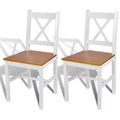 CLIHOME Modern Minimalist Dining Chair with Retro Design of Solid Pine Wood, Comfortable X-Shaped Chair Back Restaurant Backrest Chair(Set of 2)
