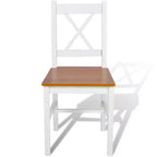 CLIHOME Chaise de salle à manger moderne minimaliste avec design rétro en bois de pin massif, chaise à dossier en X confortable pour restaurant (Lot de 2)