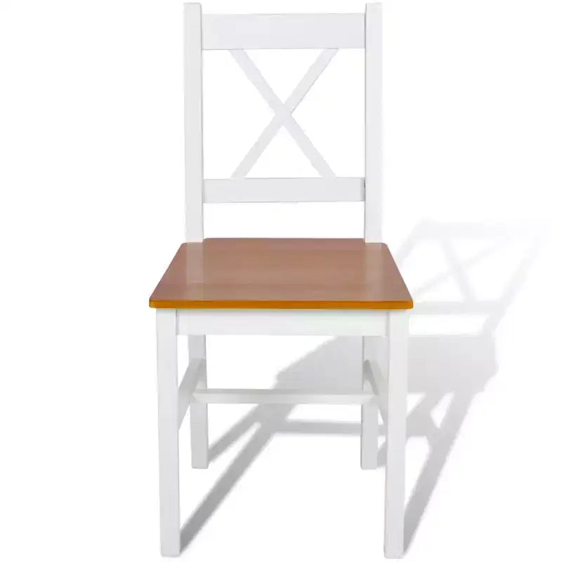 CLIHOME Chaise de salle à manger moderne minimaliste avec design rétro en bois de pin massif, chaise à dossier en X confortable pour restaurant (Lot de 2)