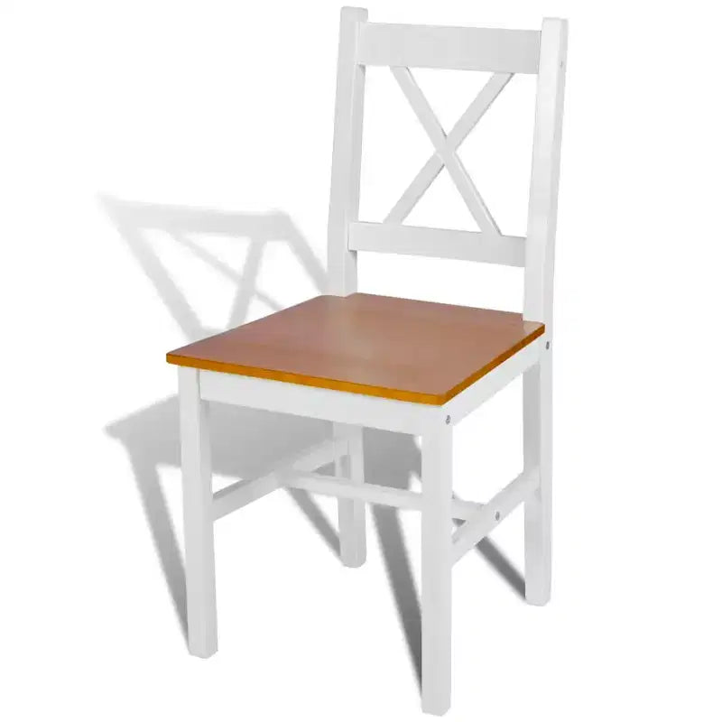 CLIHOME Chaise de salle à manger moderne minimaliste avec design rétro en bois de pin massif, chaise à dossier en X confortable pour restaurant (Lot de 2)