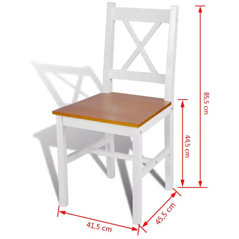 CLIHOME Chaise de salle à manger moderne minimaliste avec design rétro en bois de pin massif, chaise à dossier en X confortable pour restaurant (Lot de 2)