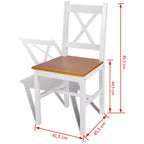 CLIHOME Chaise de salle à manger moderne minimaliste avec design rétro en bois de pin massif, chaise à dossier en X confortable pour restaurant (Lot de 2)