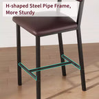 Acekool Lot de 2 tabourets de bar, tabourets hauteur comptoir avec dossier, cuir PU capitonné et pieds en métal épais, chaises d'îlot de cuisine