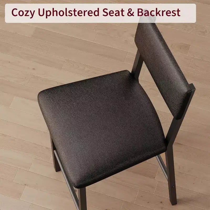 Acekool Lot de 2 tabourets de bar, tabourets hauteur comptoir avec dossier, cuir PU capitonné et pieds en métal épais, chaises d'îlot de cuisine