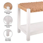 Banc Alaterre Furniture avec assise en corde tressée à la main - Banc en bois Newport de 101,6 cm avec étagère de rangement pour entrée ou chambre à coucher