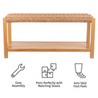 Banc Alaterre Furniture avec assise en corde tressée à la main - Banc en bois Newport de 101,6 cm avec étagère de rangement pour entrée ou chambre à coucher