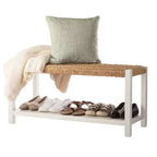 Banc Alaterre Furniture avec assise en corde tressée à la main - Banc en bois Newport de 101,6 cm avec étagère de rangement pour entrée ou chambre à coucher