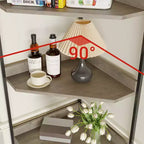 Étagère d'angle haute de 70,9 po avec armoire, meuble de rangement rustique, bibliothèque industrielle, support à plantes pour salon