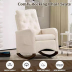 Acekool Fauteuil à bascule, Fauteuil Inclinable de Maternité, Fauteuil Inclinable à Dossier Haut avec Poches Latérales, Fauteuil à Bascule Inclinable pour Salon, Chambre, Bureau
