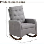 Acekool Fauteuil à bascule, Fauteuil Inclinable de Maternité, Fauteuil Inclinable à Dossier Haut avec Poches Latérales, Fauteuil à Bascule Inclinable pour Salon, Chambre, Bureau