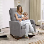 Acekool Fauteuil à bascule, Fauteuil Inclinable de Maternité, Fauteuil Inclinable à Dossier Haut avec Poches Latérales, Fauteuil à Bascule Inclinable pour Salon, Chambre, Bureau