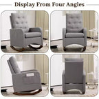 Acekool Fauteuil à bascule, Fauteuil Inclinable de Maternité, Fauteuil Inclinable à Dossier Haut avec Poches Latérales, Fauteuil à Bascule Inclinable pour Salon, Chambre, Bureau