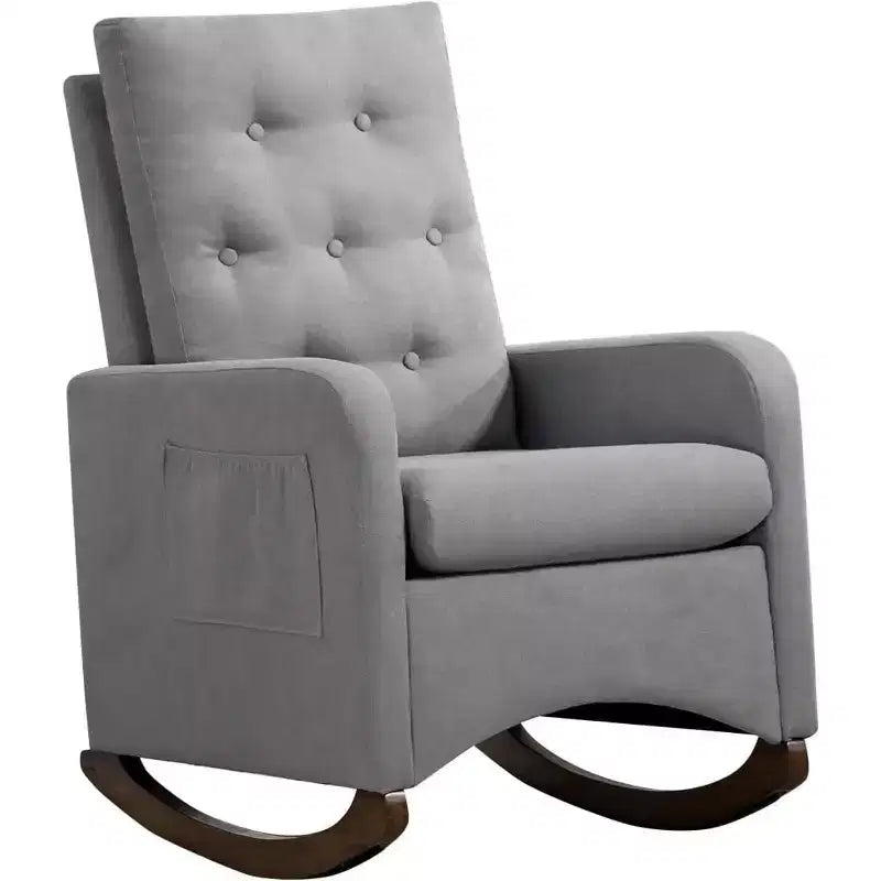 Acekool Fauteuil à bascule, Fauteuil Inclinable de Maternité, Fauteuil Inclinable à Dossier Haut avec Poches Latérales, Fauteuil à Bascule Inclinable pour Salon, Chambre, Bureau