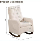 Acekool Fauteuil à bascule, Fauteuil Inclinable de Maternité, Fauteuil Inclinable à Dossier Haut avec Poches Latérales, Fauteuil à Bascule Inclinable pour Salon, Chambre, Bureau