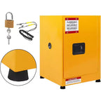Acekool Flammable Storage Cabinet, 17x17x18 Galvanized Steel, Lockable with Adjustable Shelf, Sump & Vents for Hazardous Liquids