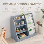 Comfy Cubs Bibliothèque enfant 89,4 x 39,9 x 80 cm – Étagère Montessori robuste avec étagères souples et rigides