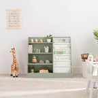 Comfy Cubs Bibliothèque enfant 89,4 x 39,9 x 80 cm – Étagère Montessori robuste avec étagères souples et rigides