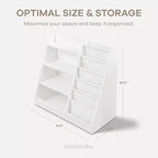 Comfy Cubs Bibliothèque enfant 89,4 x 39,9 x 80 cm – Étagère Montessori robuste avec étagères souples et rigides