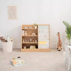 Comfy Cubs Bibliothèque enfant 89,4 x 39,9 x 80 cm – Étagère Montessori robuste avec étagères souples et rigides