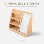 Comfy Cubs Bibliothèque enfant 89,4 x 39,9 x 80 cm – Étagère Montessori robuste avec étagères souples et rigides