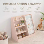 Comfy Cubs Bibliothèque enfant 89,4 x 39,9 x 80 cm – Étagère Montessori robuste avec étagères souples et rigides