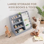 Comfy Cubs Bibliothèque enfant 89,4 x 39,9 x 80 cm – Étagère Montessori robuste avec étagères souples et rigides