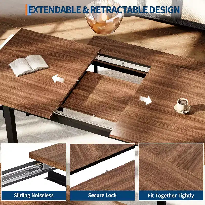 Grand ensemble de table de cuisine extensible de 47,2 po, avec 2 bancs et 2 tabourets carrés