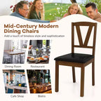 Lot de 2/4 chaises de salle à manger Costway en cuir PU avec dossiers évidés