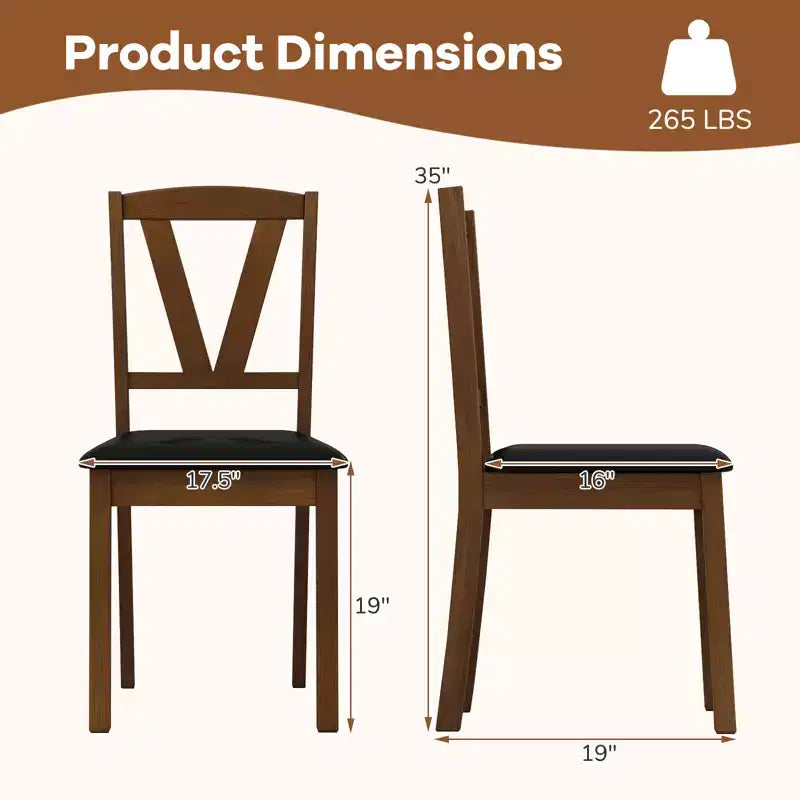 Lot de 2/4 chaises de salle à manger Costway en cuir PU avec dossiers évidés