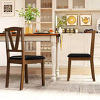 Lot de 2/4 chaises de salle à manger Costway en cuir PU avec dossiers évidés