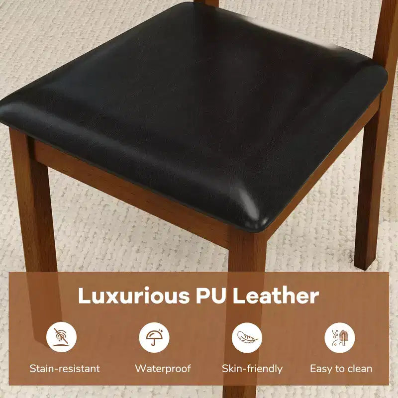 Lot de 2/4 chaises de salle à manger Costway en cuir PU avec dossiers évidés