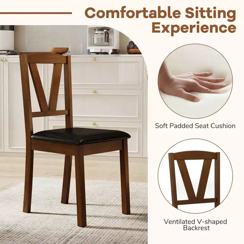 Lot de 2/4 chaises de salle à manger Costway en cuir PU avec dossiers évidés