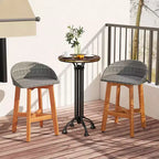 Costway Chaises de bar d'extérieur en rotin synthétique, lot de 2/4 tabourets de bar en bois d'acacia massif pour porche, marron/gris