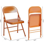 8 chaises pliantes avec coussin et dossier rembourrés, chaises en métal avec coussin confortable et cadre en acier durable pour la maison et le bureau