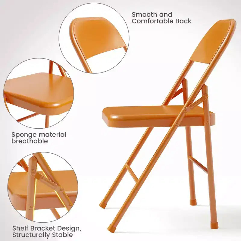 8 chaises pliantes avec coussin et dossier rembourrés, chaises en métal avec coussin confortable et cadre en acier durable pour la maison et le bureau