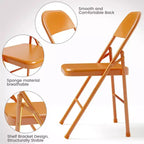 8 chaises pliantes avec coussin et dossier rembourrés, chaises en métal avec coussin confortable et cadre en acier durable pour la maison et le bureau