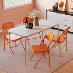 8 chaises pliantes avec coussin et dossier rembourrés, chaises en métal avec coussin confortable et cadre en acier durable pour la maison et le bureau