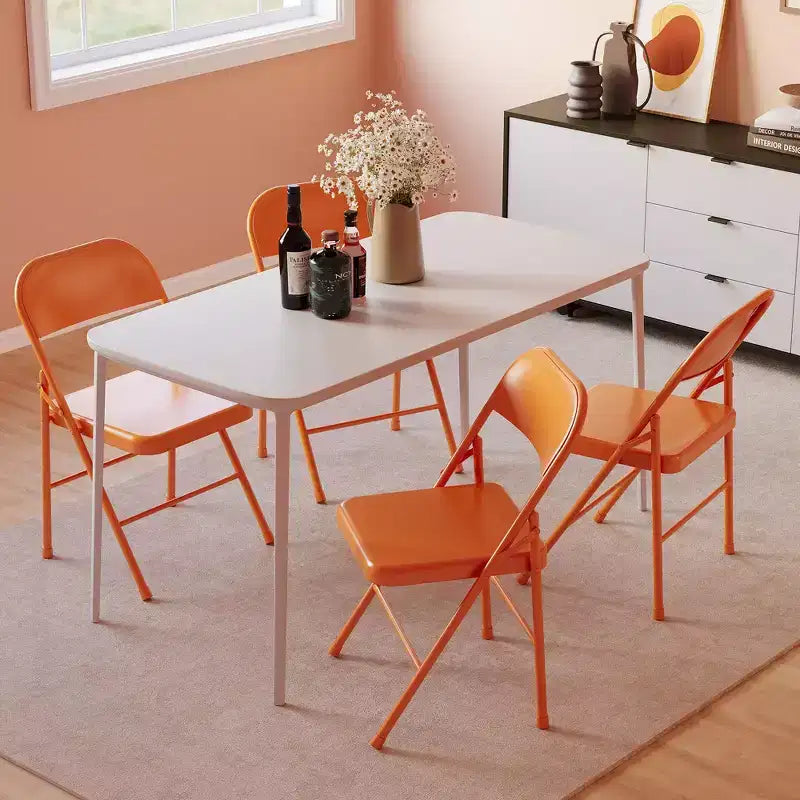 8 chaises pliantes avec coussin et dossier rembourrés, chaises en métal avec coussin confortable et cadre en acier durable pour la maison et le bureau