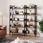 Étagère d'angle à 5 niveaux, Bibliothèque modulable, Étagère de rangement industrielle en métal avec étagères ouvertes pour salon, chambre, bureau à domicile