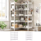 Étagère d'angle à 5 niveaux, Bibliothèque modulable, Étagère de rangement industrielle en métal avec étagères ouvertes pour salon, chambre, bureau à domicile