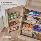 Grand garde-manger de cuisine de 71 po, armoires de rangement de cuisine modernes avec 4 portes et 6 étagères réglables, meuble de cuisine incurvé en bois