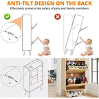 Meuble à chaussures en rotin Acekool - Organisateur d'entrée mince pouvant contenir plus de 15 paires, 2 portes et étagère pour couloir, chambre, blanc et naturel