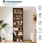 Acekool Armoire de Rangement 6 Étagères, Bibliothèque Industrielle 181 cm de Haut, Meuble de Rangement Utilitaire Haut pour Salon, Chambre, Bureau, Cuisine, Capacité 113 kg