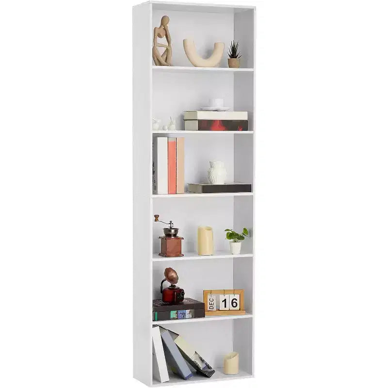 Acekool Armoire de Rangement 6 Étagères, Bibliothèque Industrielle 181 cm de Haut, Meuble de Rangement Utilitaire Haut pour Salon, Chambre, Bureau, Cuisine, Capacité 113 kg