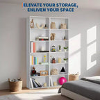 Acekool Armoire de Rangement 6 Étagères, Bibliothèque Industrielle 181 cm de Haut, Meuble de Rangement Utilitaire Haut pour Salon, Chambre, Bureau, Cuisine, Capacité 113 kg